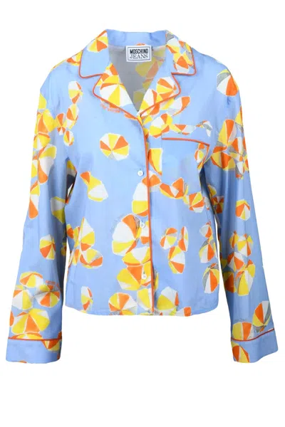 Mo5ch1no Jeans Cotton Shirt - Azul/yellow In Blue