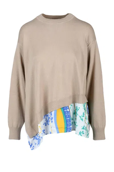 Mo5ch1no Jeans Crewneck Sweater Cotton - Beige In Brown