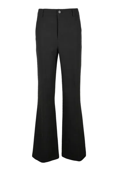 Mo5ch1no Jeans Fitted Black Trousers With Flared Hem