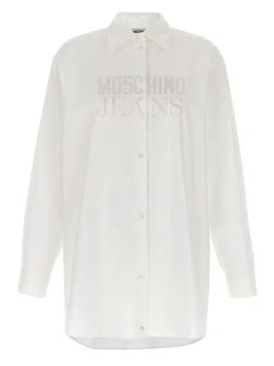 Mo5ch1no Jeans Logo Print Shirt Shirt And Blouse In White