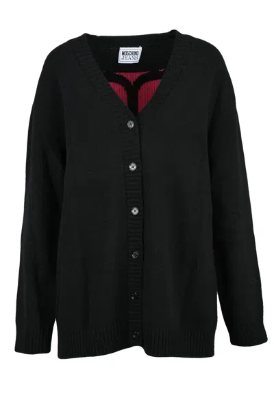 Mo5ch1no Jeans Long Cardigan - Black