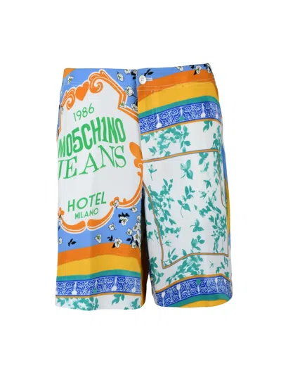 Mo5ch1no Jeans Multicolor Crêpe Viscose Women Bermuda Shorts