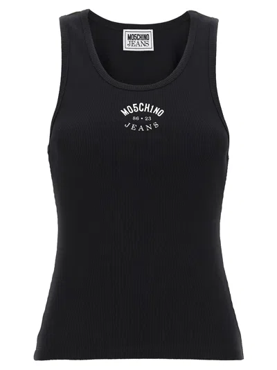 Mo5ch1no Jeans Ribbed Top Tops In Black