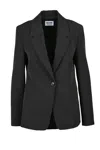 Mo5ch1no Jeans Structured Black Blazer With Single-button Closure In Black
