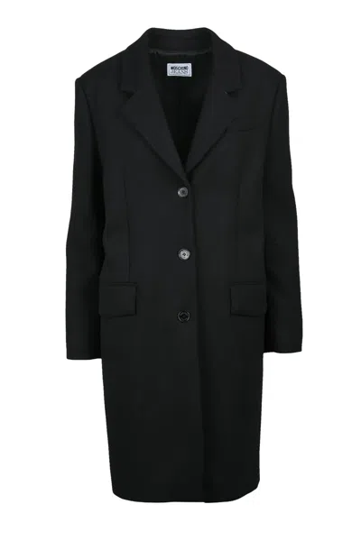 Mo5ch1no Jeans Wool Polyamide Coat - Black