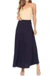 Moa Collection Flare A-line Long Skirt In Navy