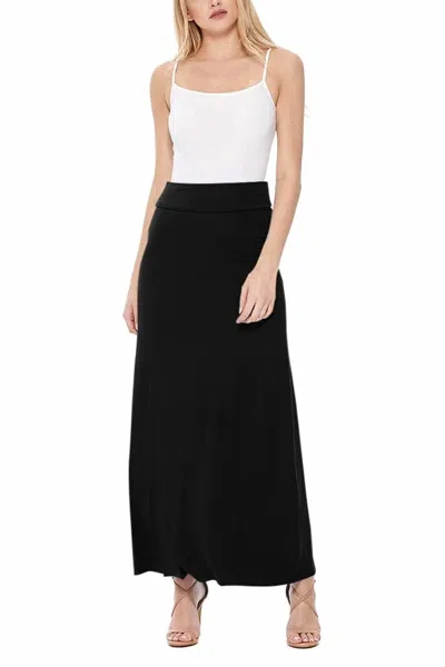 Moa Collection Women's Casual Relaxed Fit Solid Maxi Skirt In Black