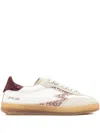 Moa Concept Low-top Sneakers With Burgundy Glitter And Pink Logo In Multi
