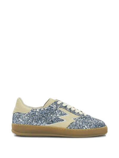 Moaconcept Embellished Leather Sneakers In Silver