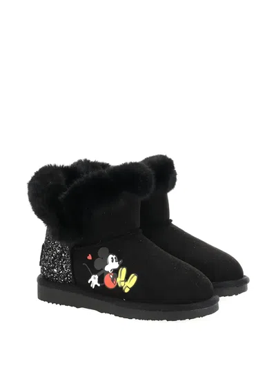 Moa Master Of Arts Kids' Disney Glitter-embellished Boots In Black