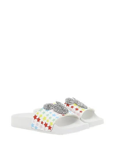 Moa Master Of Arts Kids' Glitter Mickey Mouse Slides In White