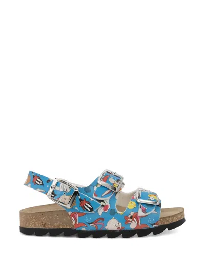 Moa Master Of Arts Kids' Looney Tunes Buckled Sandals In Blue