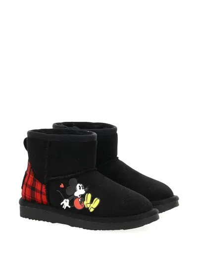 Moa Master Of Arts Kids' Mickey Mouse Ankle Boots In Black
