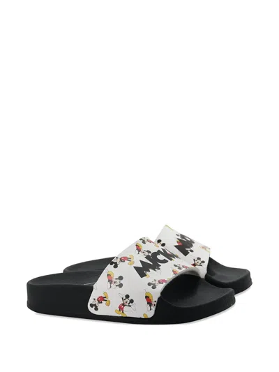 Moa Master Of Arts Kids' Mickey Mouse Print Slides In Black