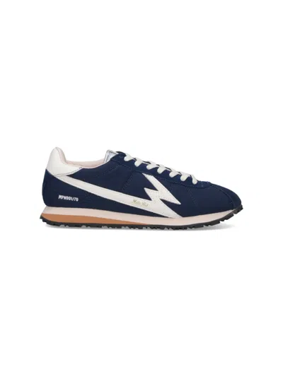 MOA MASTER OF ARTS NAVY BLUE SNEAKERS WITH WHITE LIGHTNING BOLT ACCENTS