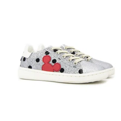 Moa Master Of Arts Kids' Silver Polka Dot Mickey Shoes