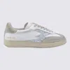 Moa Master Of Arts Silver And White Leather Sneakers In Green