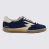 Moa Master Of Arts Navy Leather Sneakers In Blue