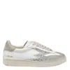 Moa Master Of Arts Silver And White Leather Sneakers In Green