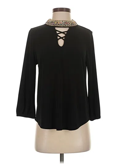 Pre-owned Moa Moa 3/4 Sleeve Blouse In Black