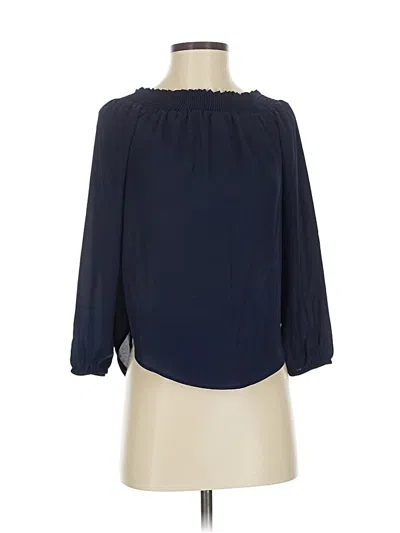 Pre-owned Moa Moa 3/4 Sleeve Blouse In Blue