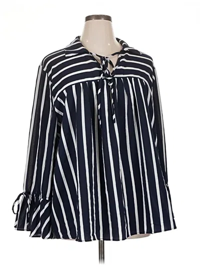 Pre-owned Moa Moa 3/4 Sleeve Blouse In Blue