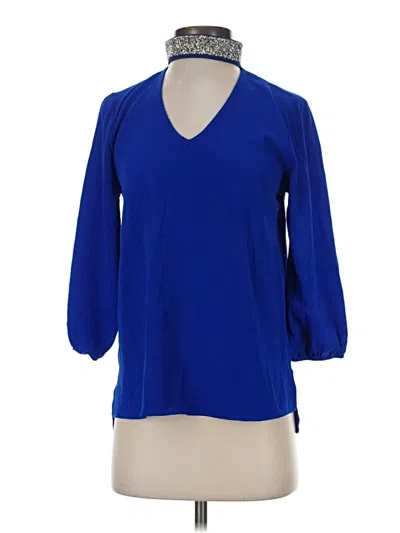 Pre-owned Moa Moa 3/4 Sleeve Blouse In Blue