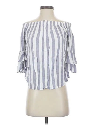 Pre-owned Moa Moa 3/4 Sleeve Blouse In Blue