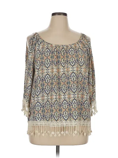 Pre-owned Moa Moa 3/4 Sleeve Blouse In Ivory