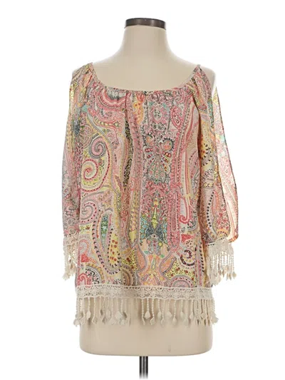 Pre-owned Moa Moa 3/4 Sleeve Blouse In Ivory