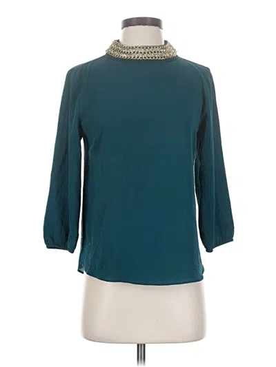 Pre-owned Moa Moa 3/4 Sleeve Blouse In Teal