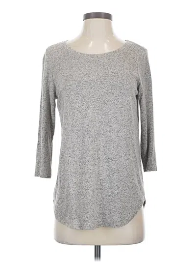 Pre-owned Moa Moa 3/4 Sleeve Top Gray Boatneck Tops