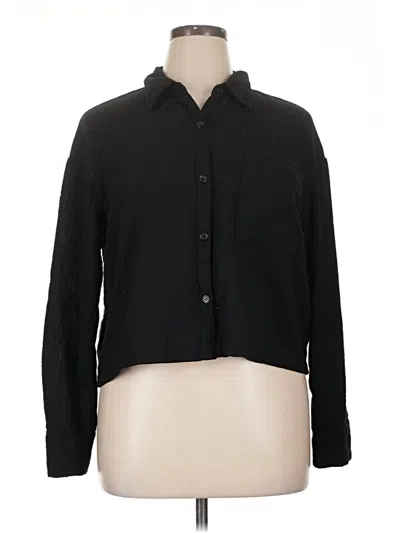 Pre-owned Moa Moa Long Sleeve Blouse In Black