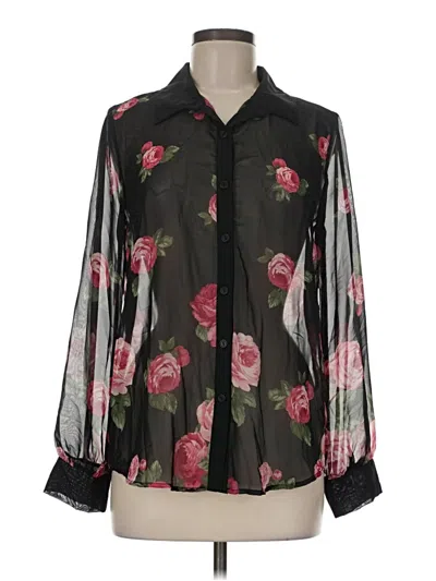 Pre-owned Moa Moa Long Sleeve Blouse In Black