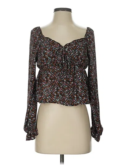 Pre-owned Moa Moa Long Sleeve Blouse In Black