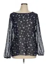 Moa Moa Long Sleeve Blouse In Blue