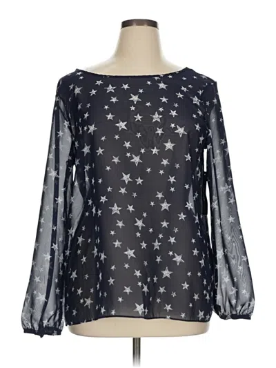 Moa Moa Long Sleeve Blouse In Blue