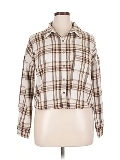 Pre-owned Moa Moa Long Sleeve Blouse In Brown