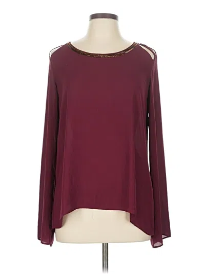Pre-owned Moa Moa Long Sleeve Blouse In Burgundy