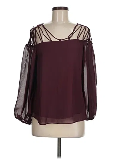 Pre-owned Moa Moa Long Sleeve Blouse In Burgundy