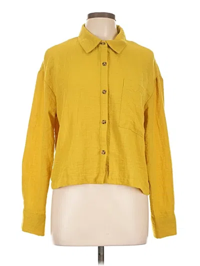 Pre-owned Moa Moa Long Sleeve Blouse In Yellow