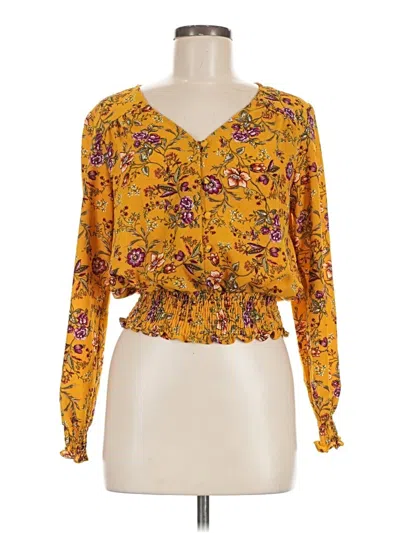 Pre-owned Moa Moa Long Sleeve Blouse In Yellow
