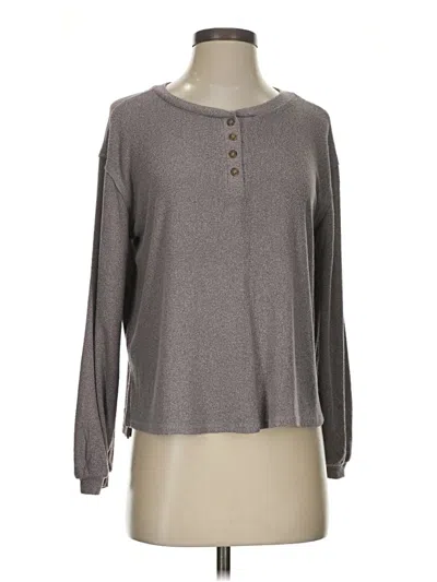 Pre-owned Moa Moa Long Sleeve Henley Shirt In Gray