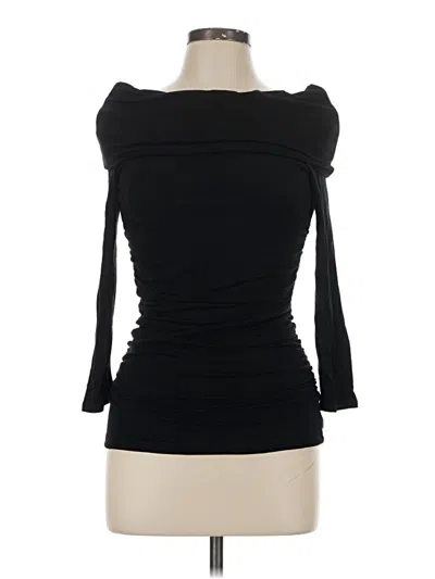 Pre-owned Moa Moa Long Sleeve Top Black Boatneck Tops