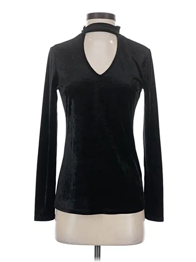Pre-owned Moa Moa Long Sleeve Top Black V-neck Tops