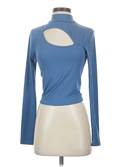 Pre-owned Moa Moa Long Sleeve Top Blue Turtleneck Tops