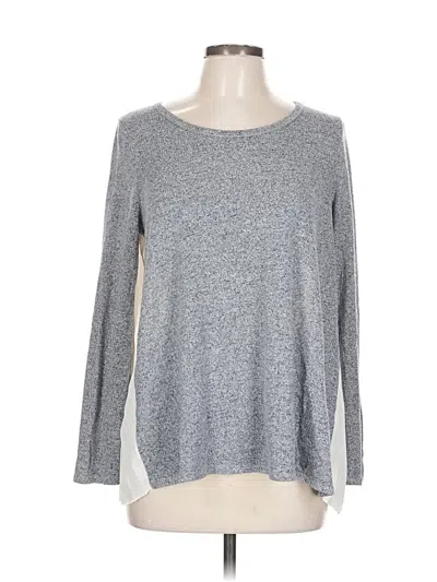 Pre-owned Moa Moa Long Sleeve Top Gray Crew Neck Tops
