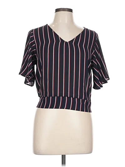 Pre-owned Moa Moa Short Sleeve Blouse In Black