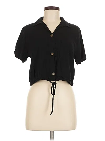 Pre-owned Moa Moa Short Sleeve Blouse In Black