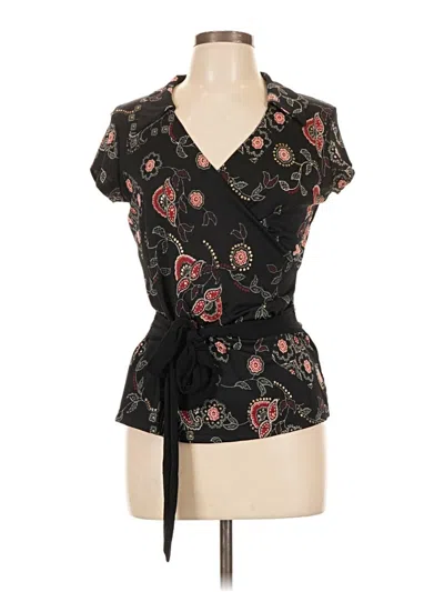 Pre-owned Moa Moa Short Sleeve Blouse In Black